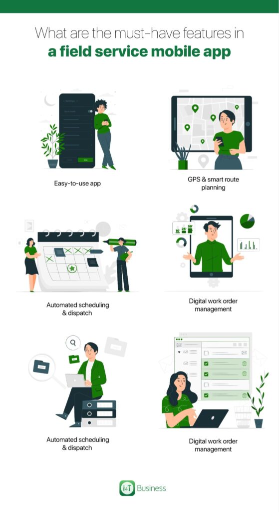 What are the must-have features in a field service mobile app